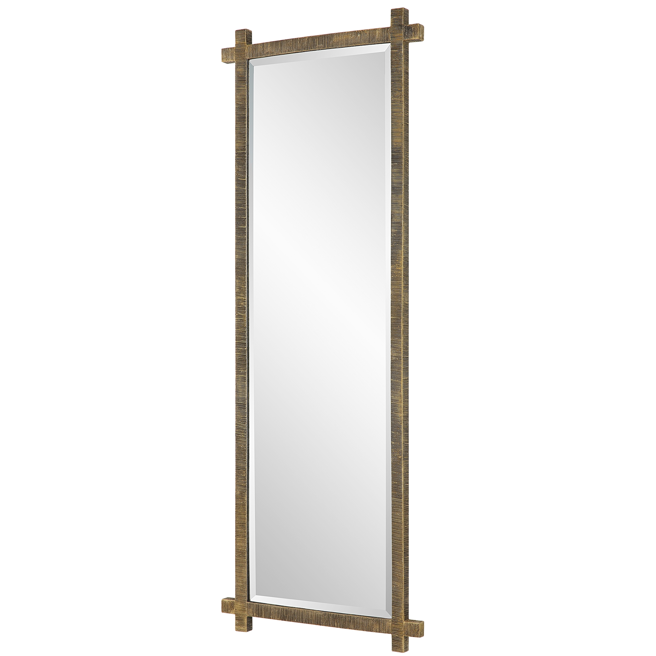 Abanu Ribbed Gold Dressing Mirror - Image 3