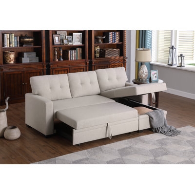 83" Wide Reversible Sleeper Sofa & Chaise - Image 0