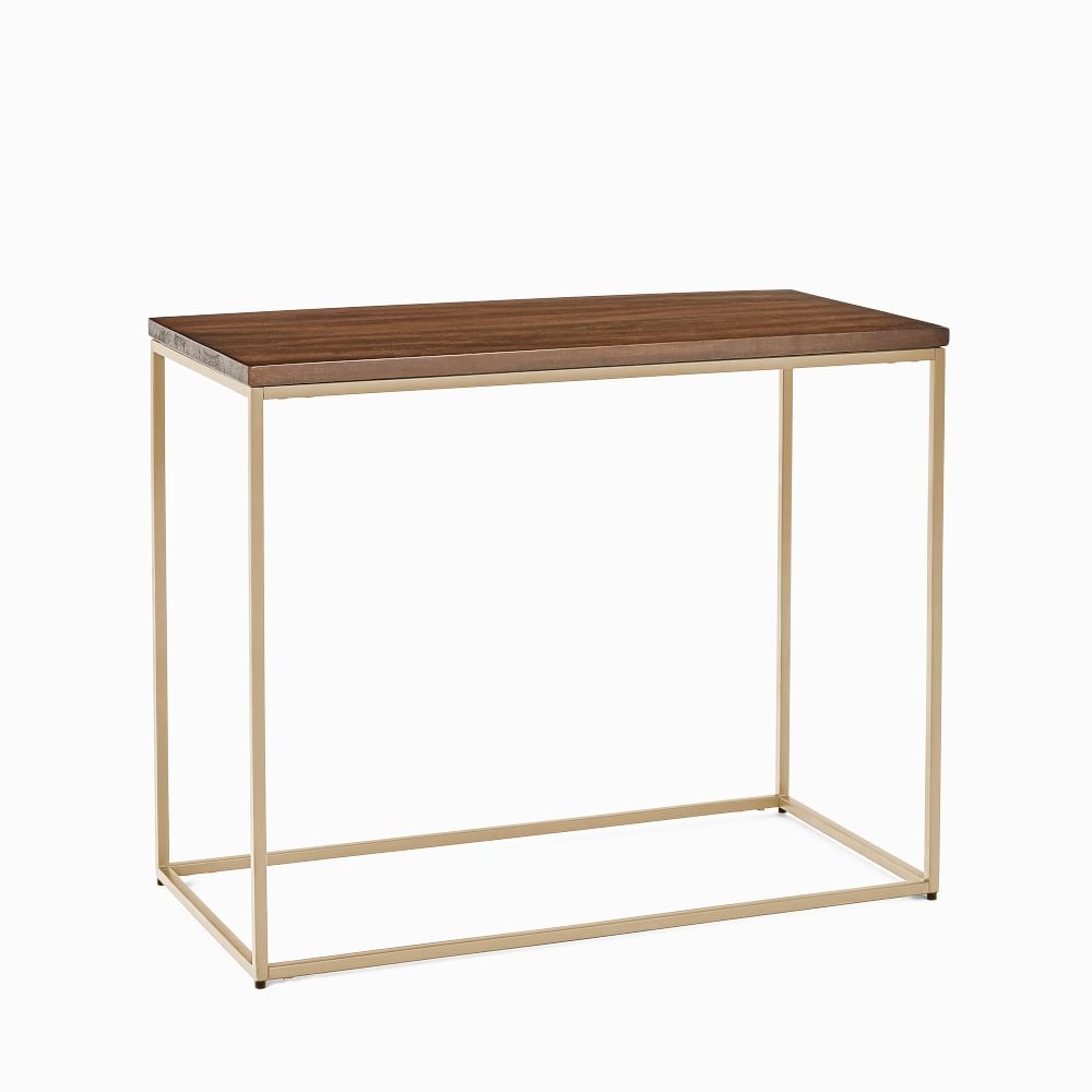 Streamline Side Table, Dark Walnut, Light Bronze - Image 0