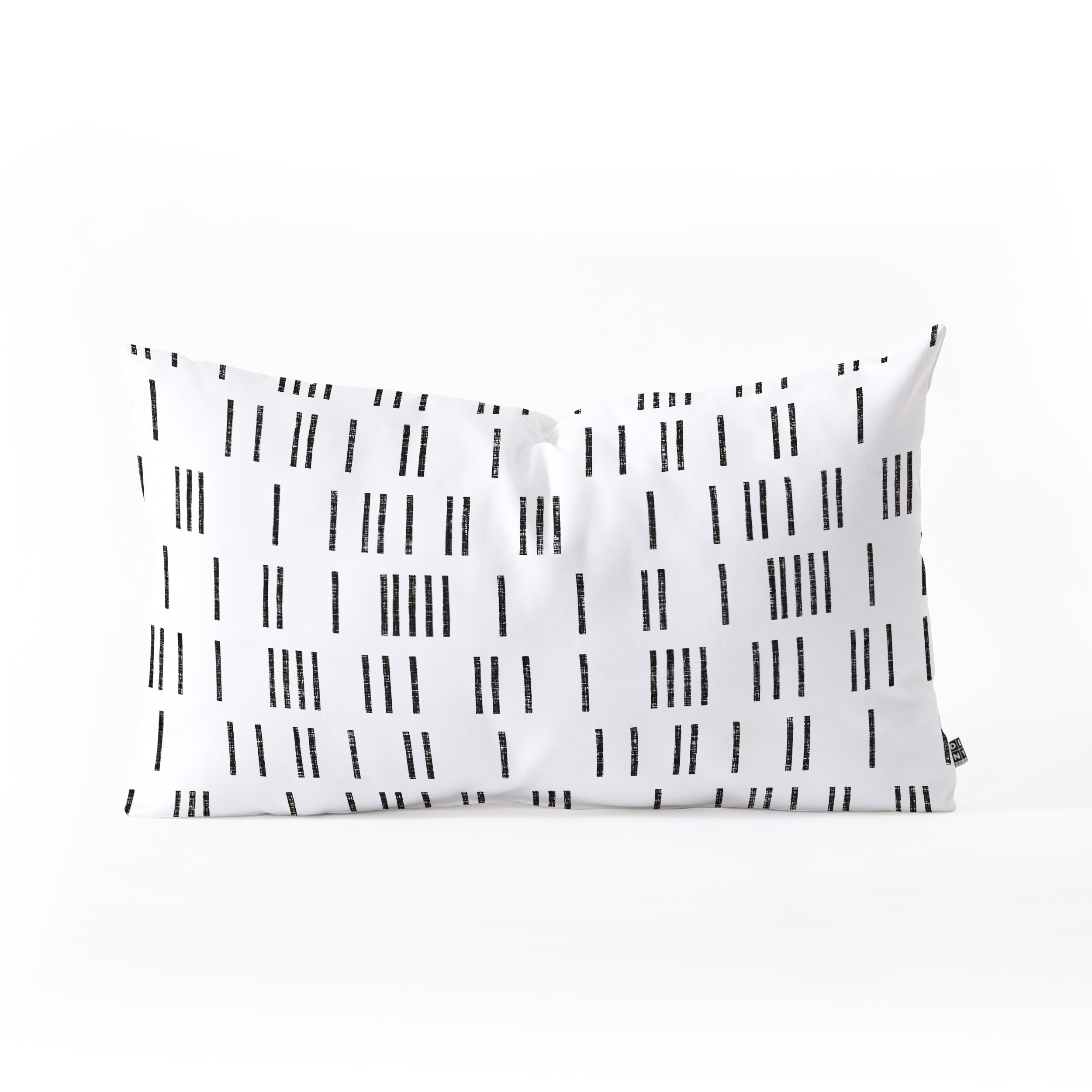 Bogo Mudcloth White by Holli Zollinger - Oblong Throw Pillow 24" x 13" - Image 0