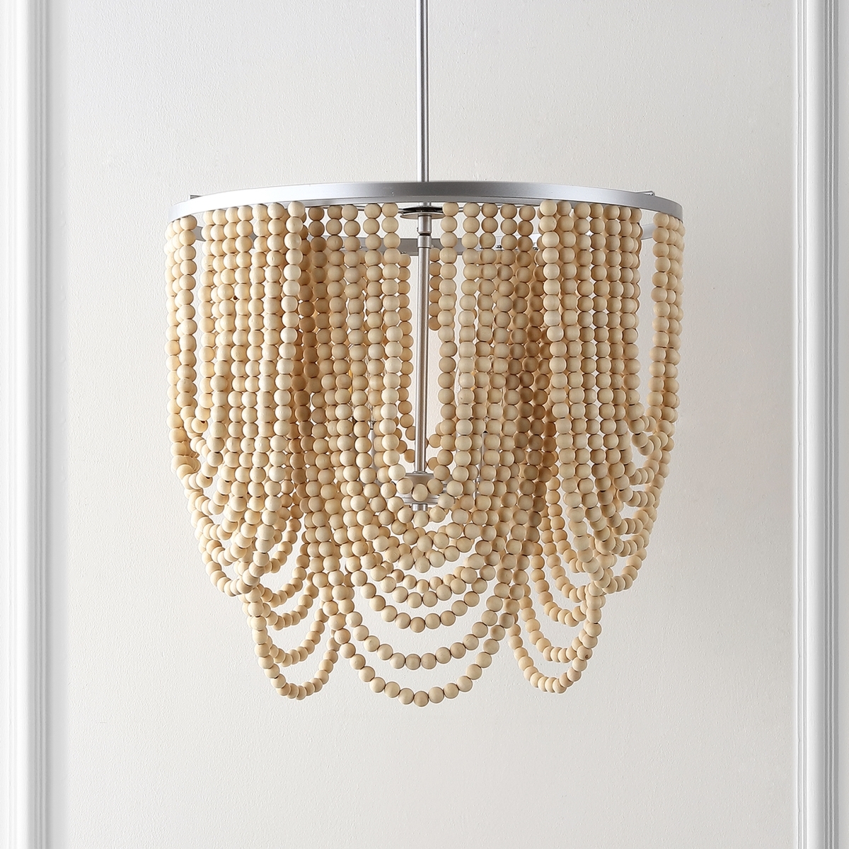 Bressi 4Lt 20.5" Chandelier - Silver/Natural - Safavieh - Image 1