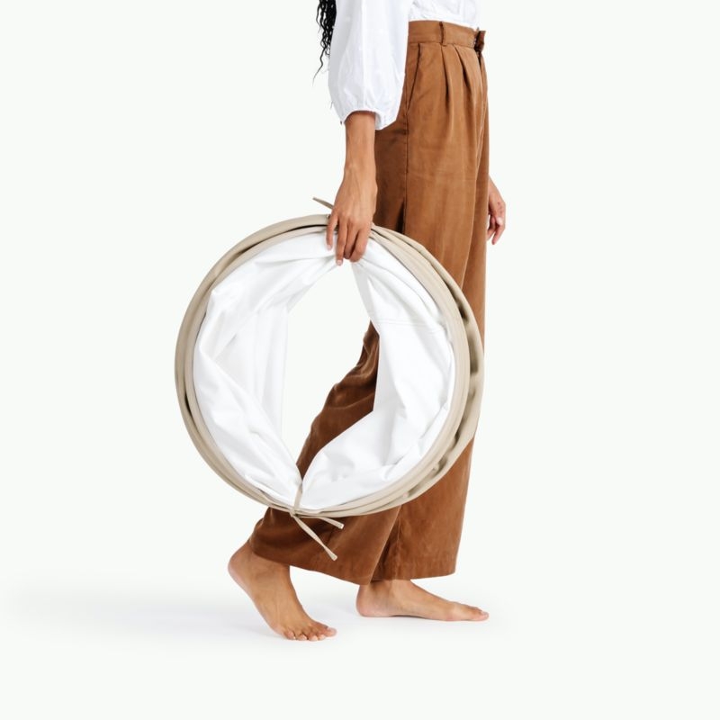 Gathre Millet Beige Vegan Leather Kids Collapsible Play Tunnel - Image 3