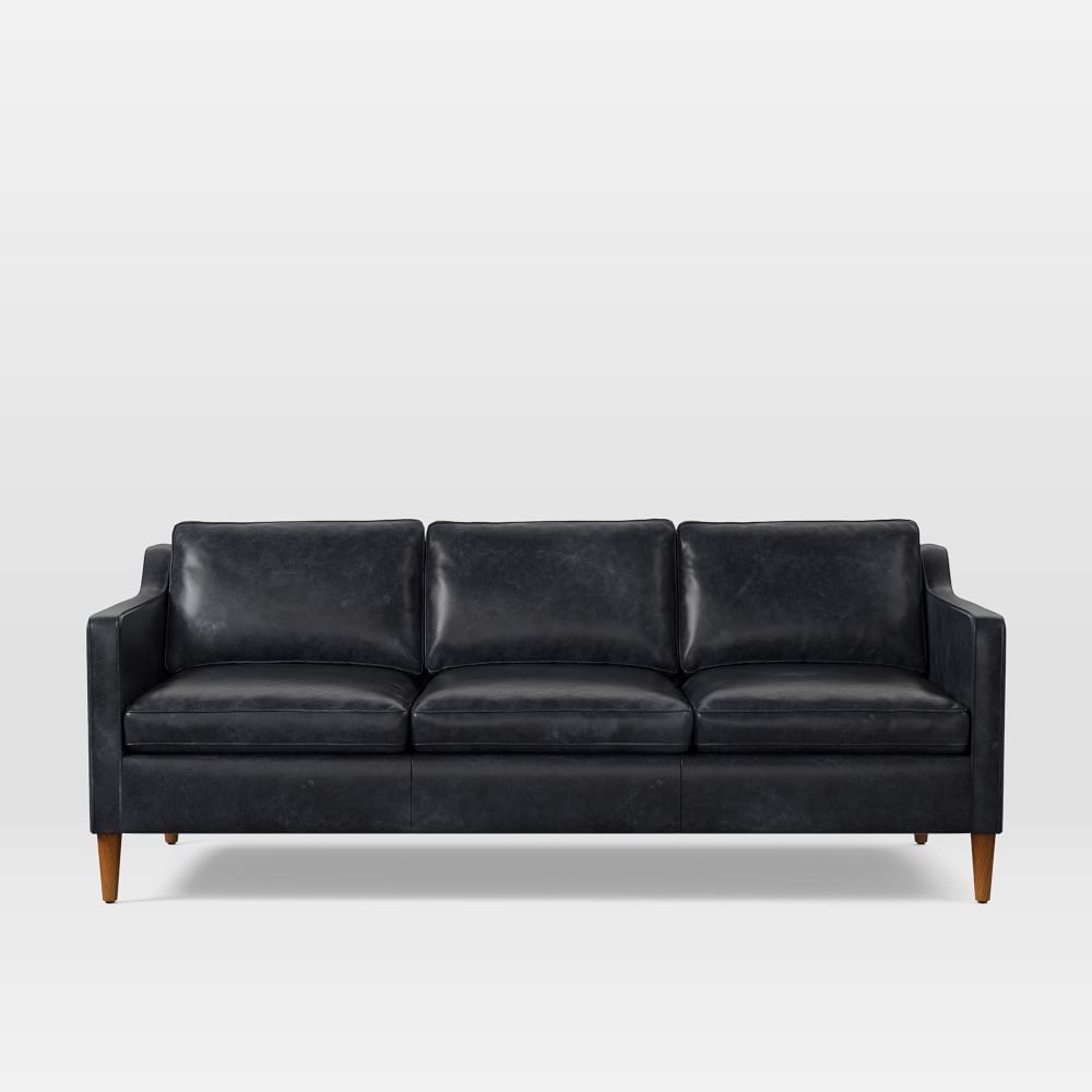 Hamilton 81" Sofa, Charme Leather, Licorice, Almond - Image 0
