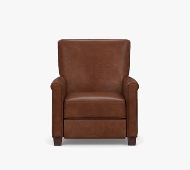 Irving Roll Arm Leather Recliner, Polyester Wrapped Cushions, Churchfield Camel - Image 3
