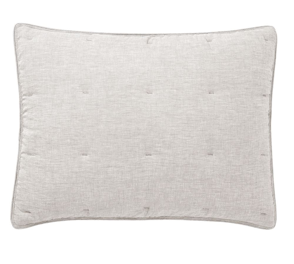 Belgian Flax Linen Comforter Shams, Standard, Soft Gray, Set of 2 - Image 0