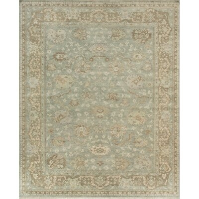 Oriental Hand-Knotted Wool Light Blue Area Rug - Image 0