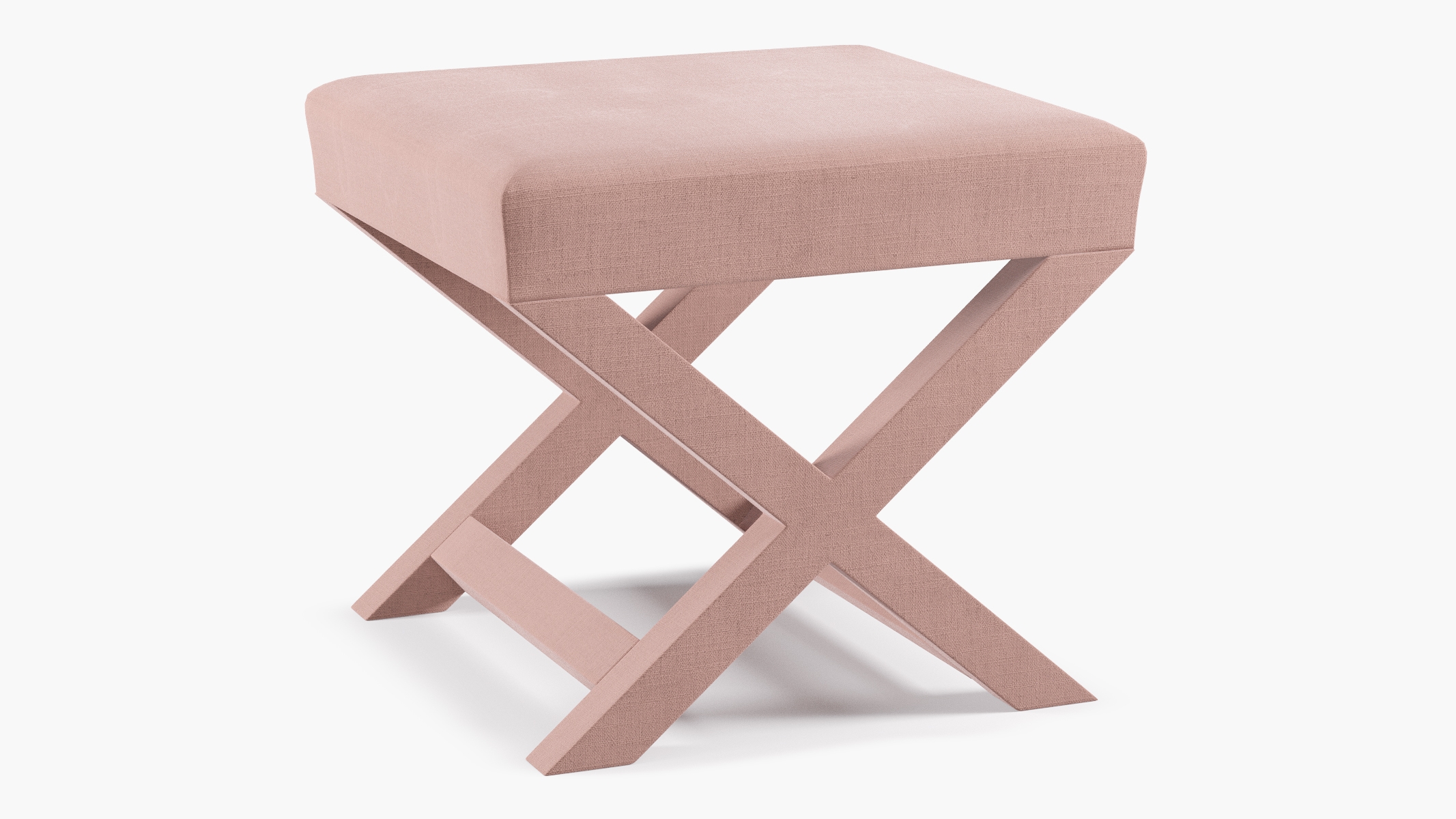 X Bench, Blush Everyday Linen - Image 1