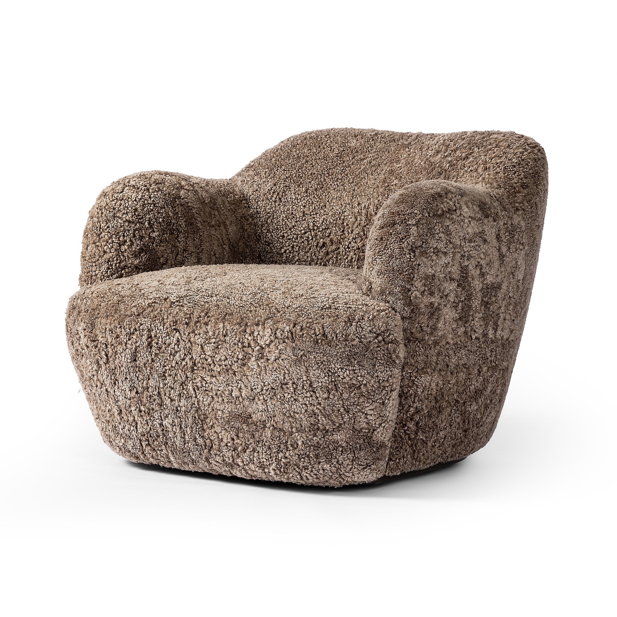 Julius Swivel Chair - Taupe Shearling - Image 1