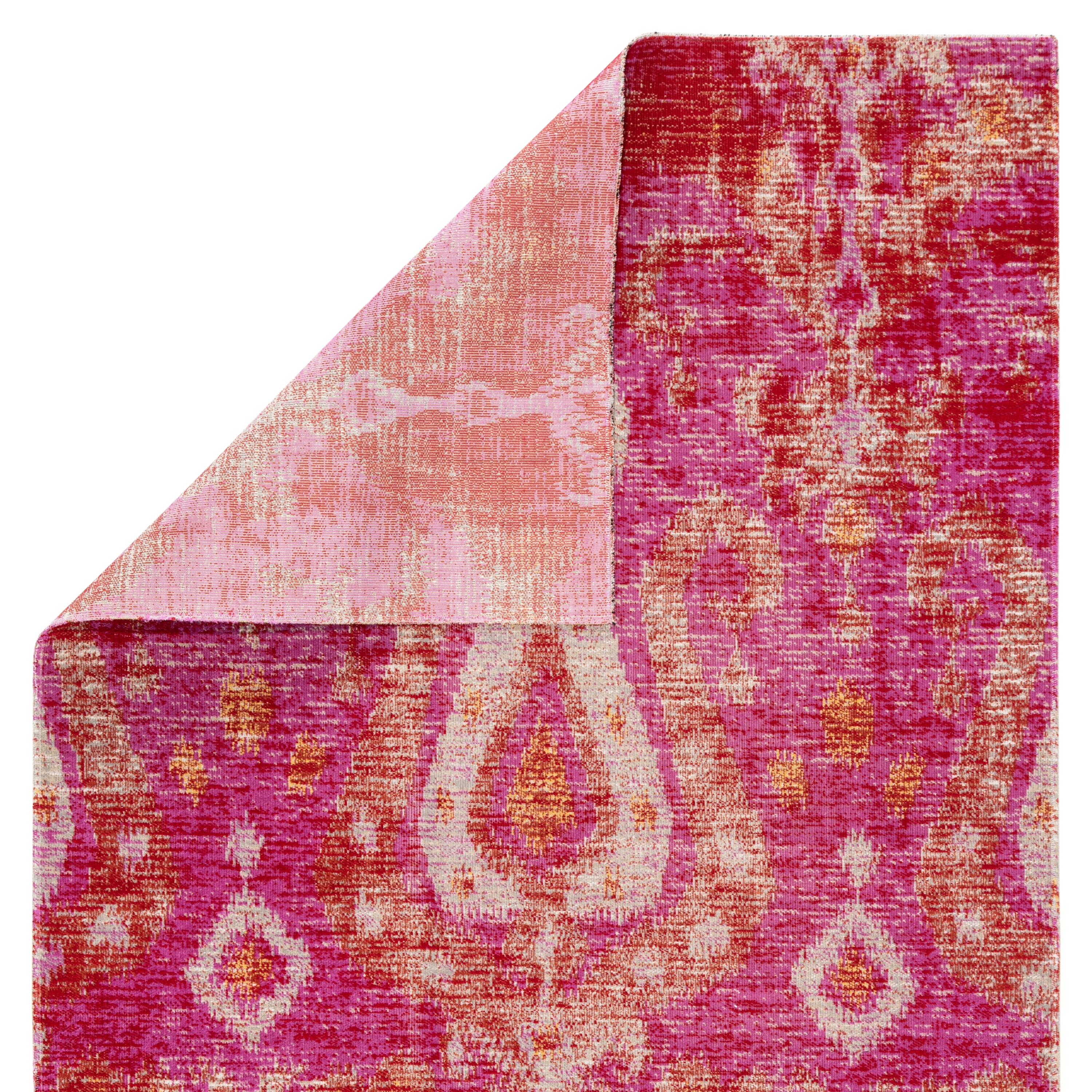 Zenith Indoor/ Outdoor Ikat Pink/ Orange Area Rug (2'X3') - Image 2