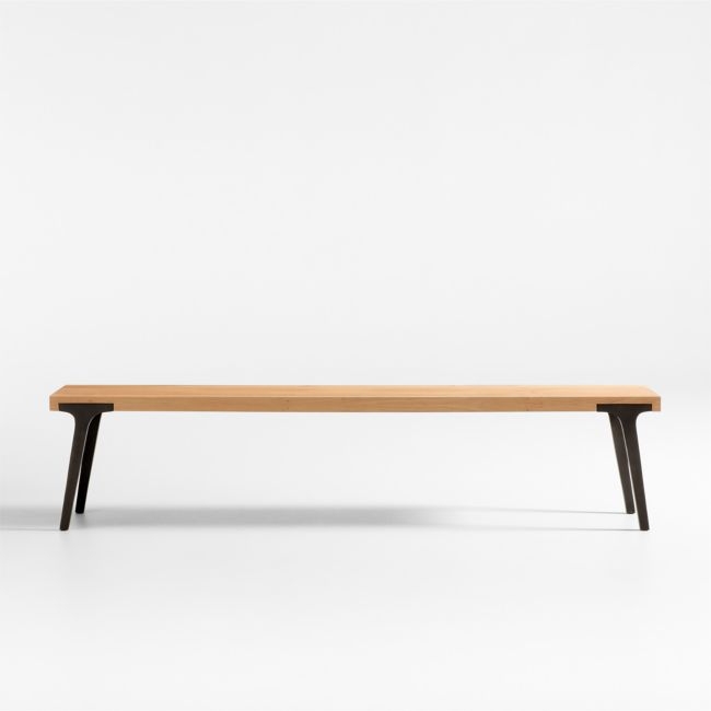 Lakin 79" White Oak Wood Bench - Image 0