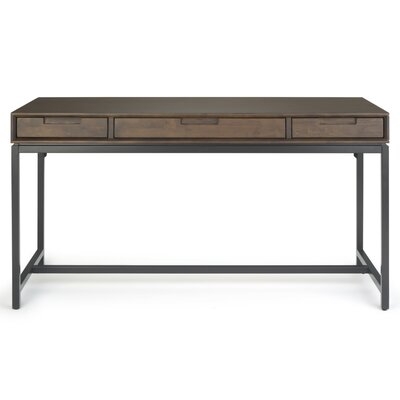 Bertello Solid Wood Desk, Walnut Brown - Image 0