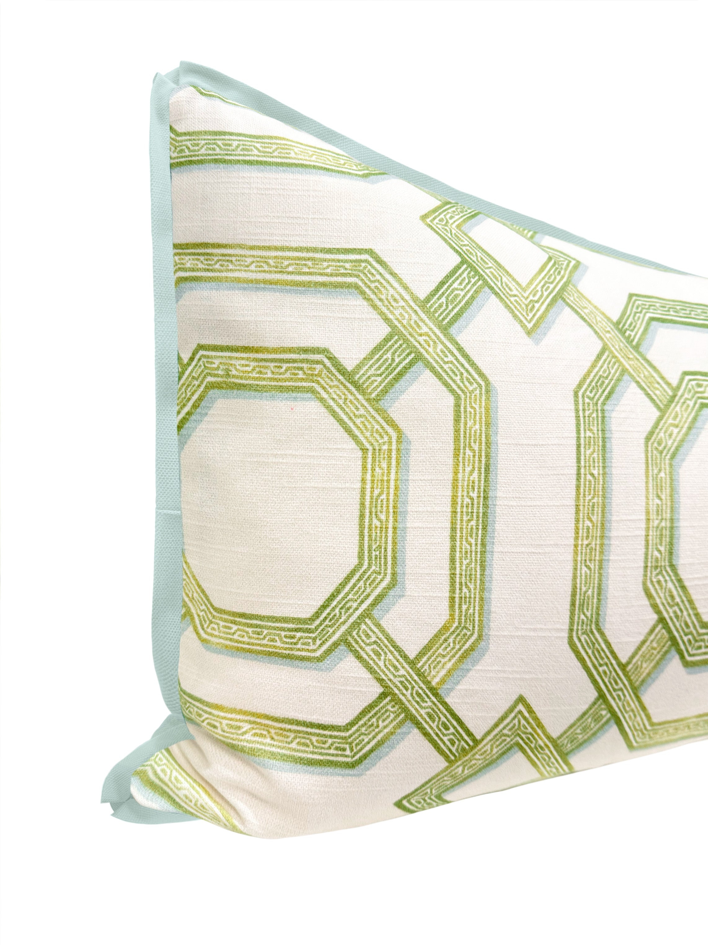 THE XL LUMBAR :: LATTICE PRINT // CELADON | LDC - 14" X 48" / BUTTERFLY FLANGE / Mineral - Image 3