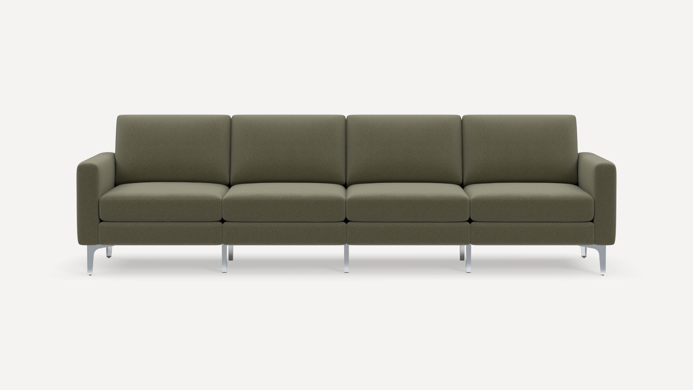 Nomad King Sofa - Moss Green - Performance Flatweave / Chrome - Metal / Block - Image 0