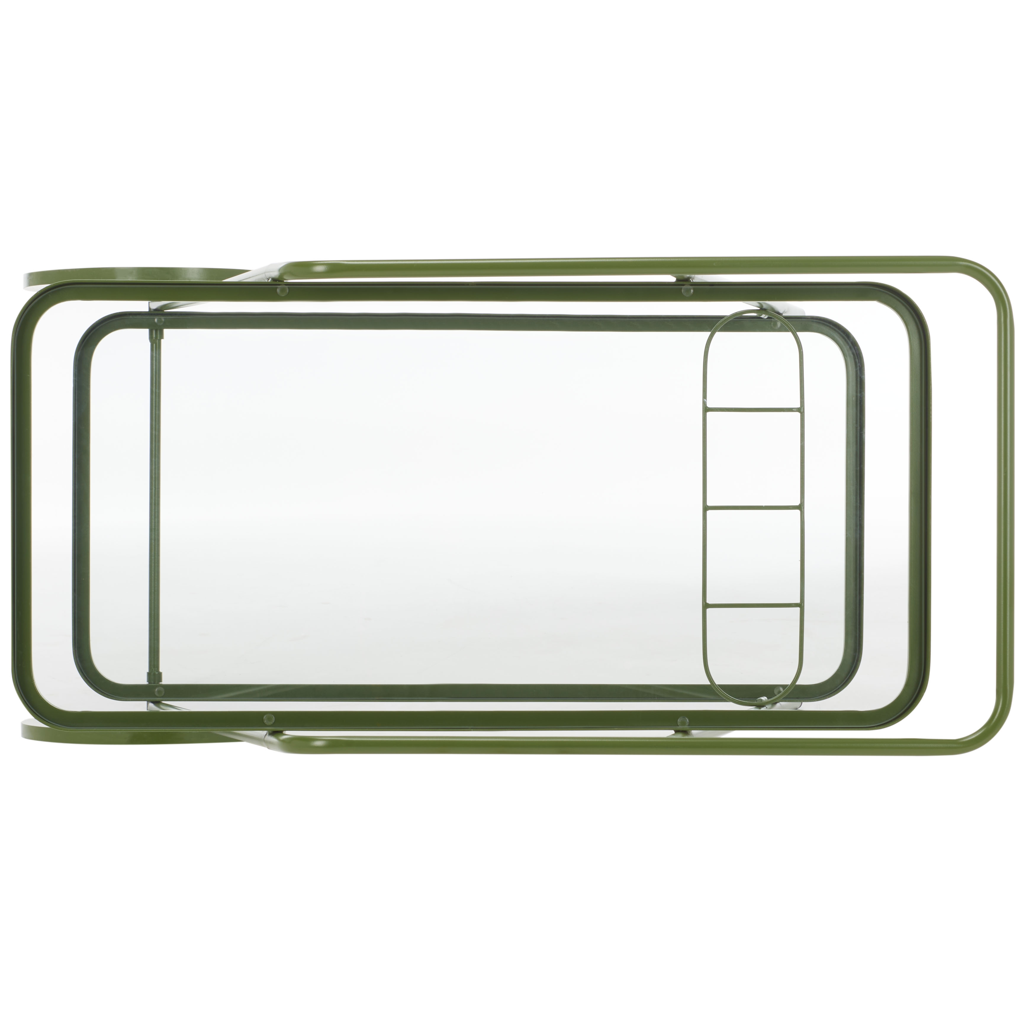 Zunia 2 Tier Bar Cart - Green / Glass - Image 5