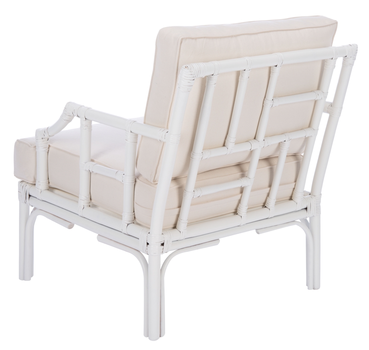 Kazumi Accent Chair W/ Cushion - White / White - Safavieh - Image 8