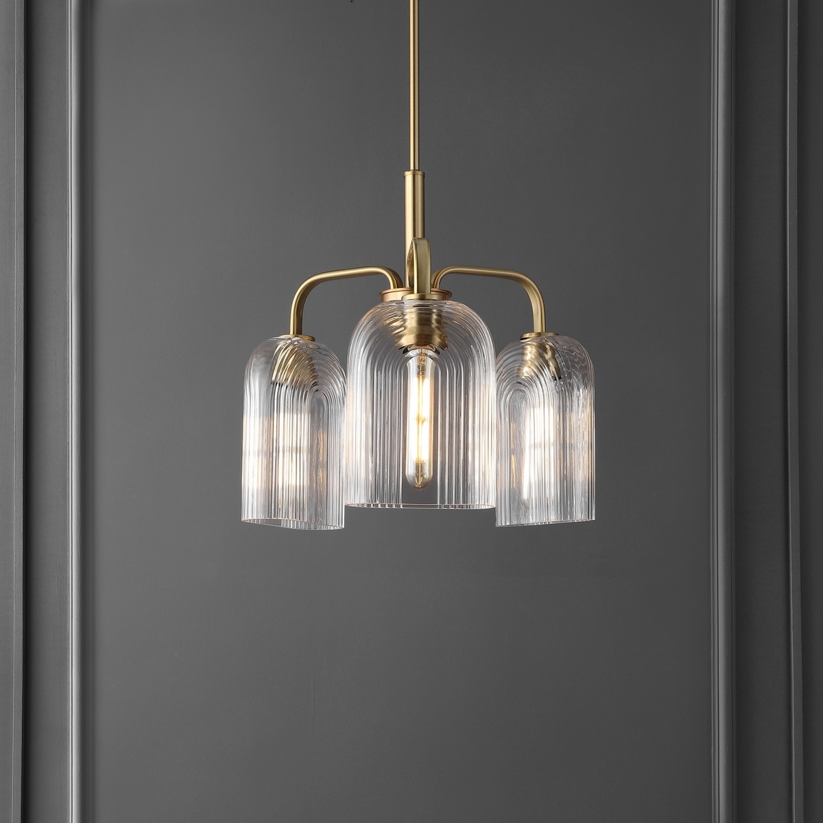 Romeyn 3Lt 21" Pendant - Brass - Safavieh - Image 2