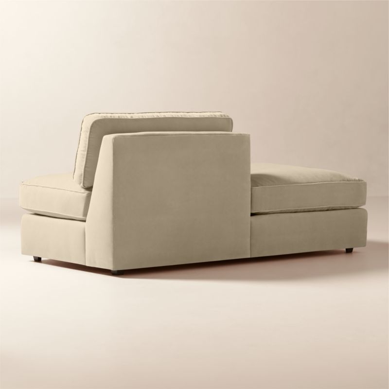 Winona Taupe Performance Velvet Left-Arm Bumper - Image 1