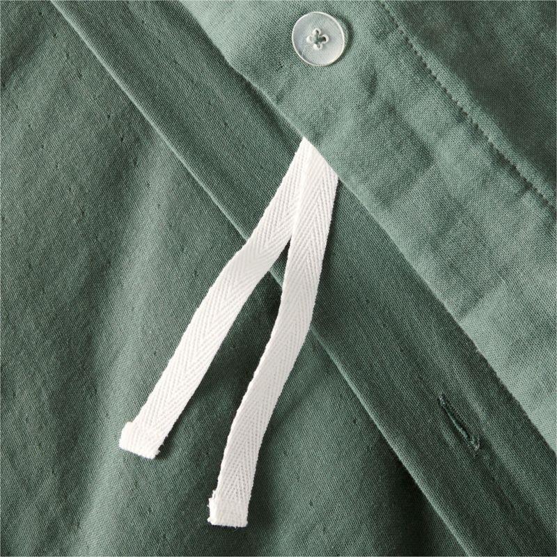 Supersoft Pine Green Organic Cotton Gauze Kids Twin Duvet Cover - Image 6