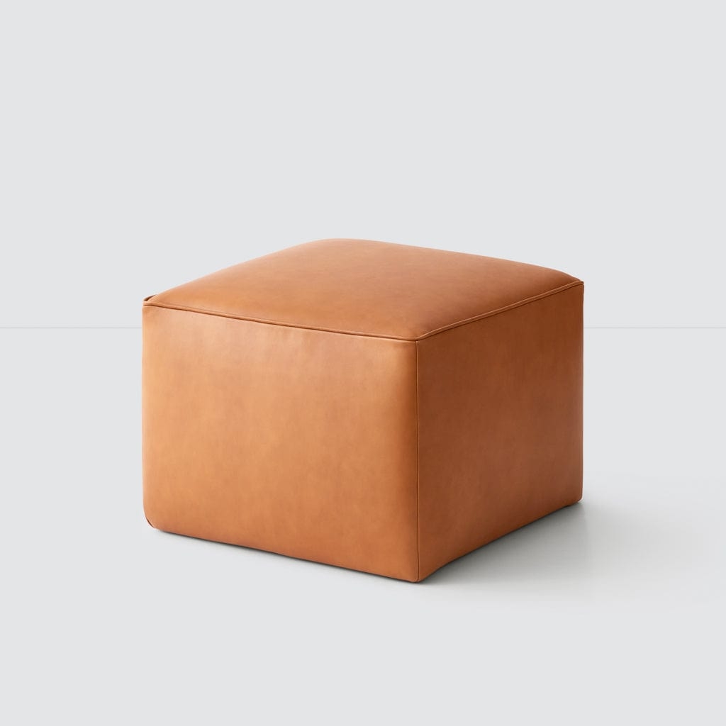 The Citizenry Torres Square Leather Ottoman | Large | Olive - Image 7