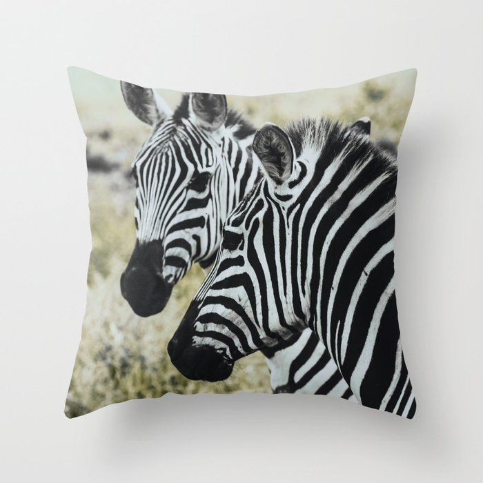 Zebras In The Serengeti Couch Throw Pillow by Luke Gram - Cover (24" x 24") with pillow insert - Indoor Pillow - Image 0