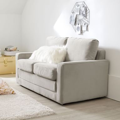 Grove Sleeper Sofa, Textured Faux Suede Charcoal/Dark Gray - Image 3