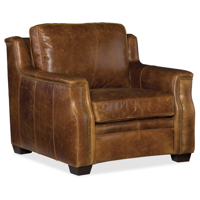 Hooker Furniture Yates 39.5"" Wide Genuine Leather Club Chair - Image 0