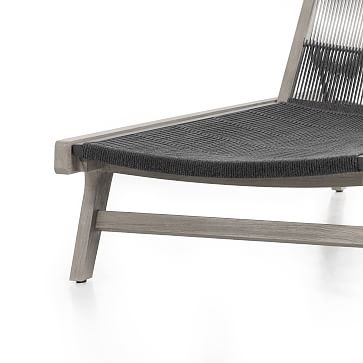 Wood & Rope Outdoor Chaise,Wood + Rope,Grey - Image 2