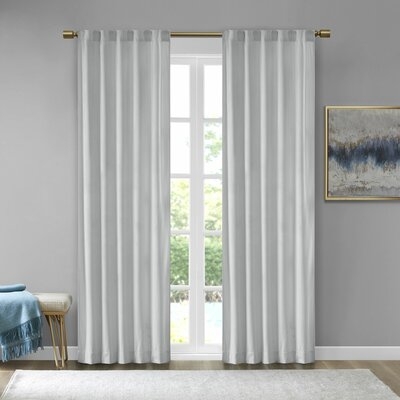 Aurora Poly Velvet Solid Room Darkening Rod Pocket/Tab Top Curtain Panels - Image 0