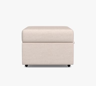 Big Sur Upholstered Storage Ottoman with Pull Out Table, Down Blend Wrapped Cushions, Performance Boucle Pebble - Image 4