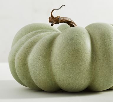 Faux Pumpkins, Sage, Medium, 9" diameter - Image 2