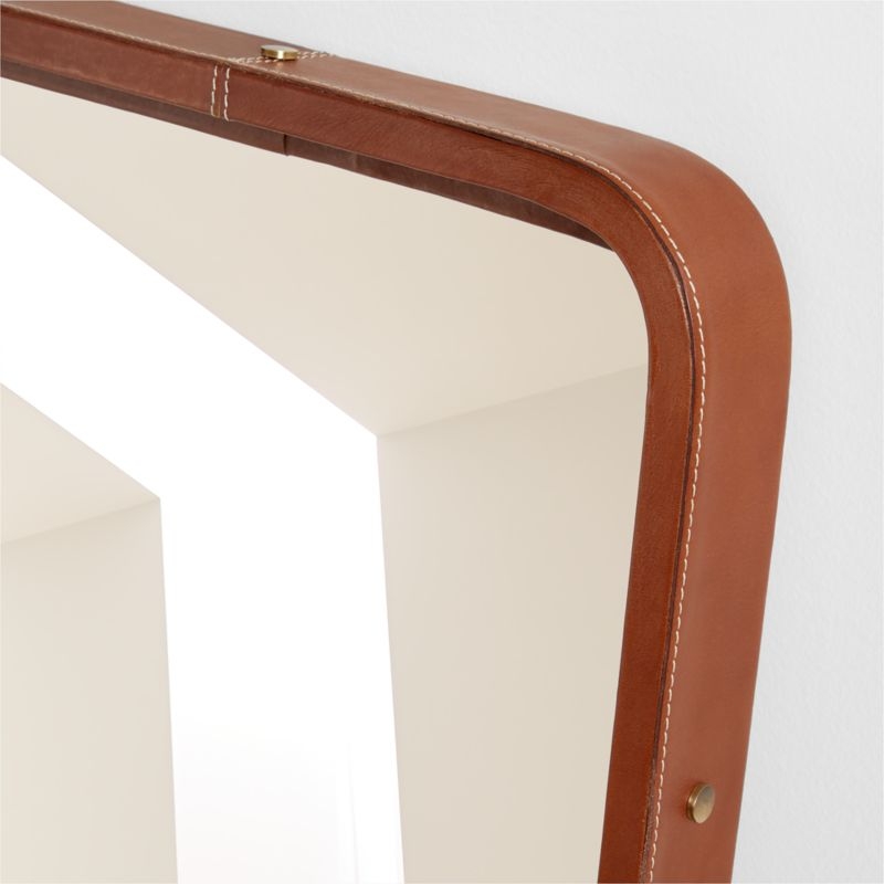 Shinola Runwell Brown Leather Mirror - Image 1