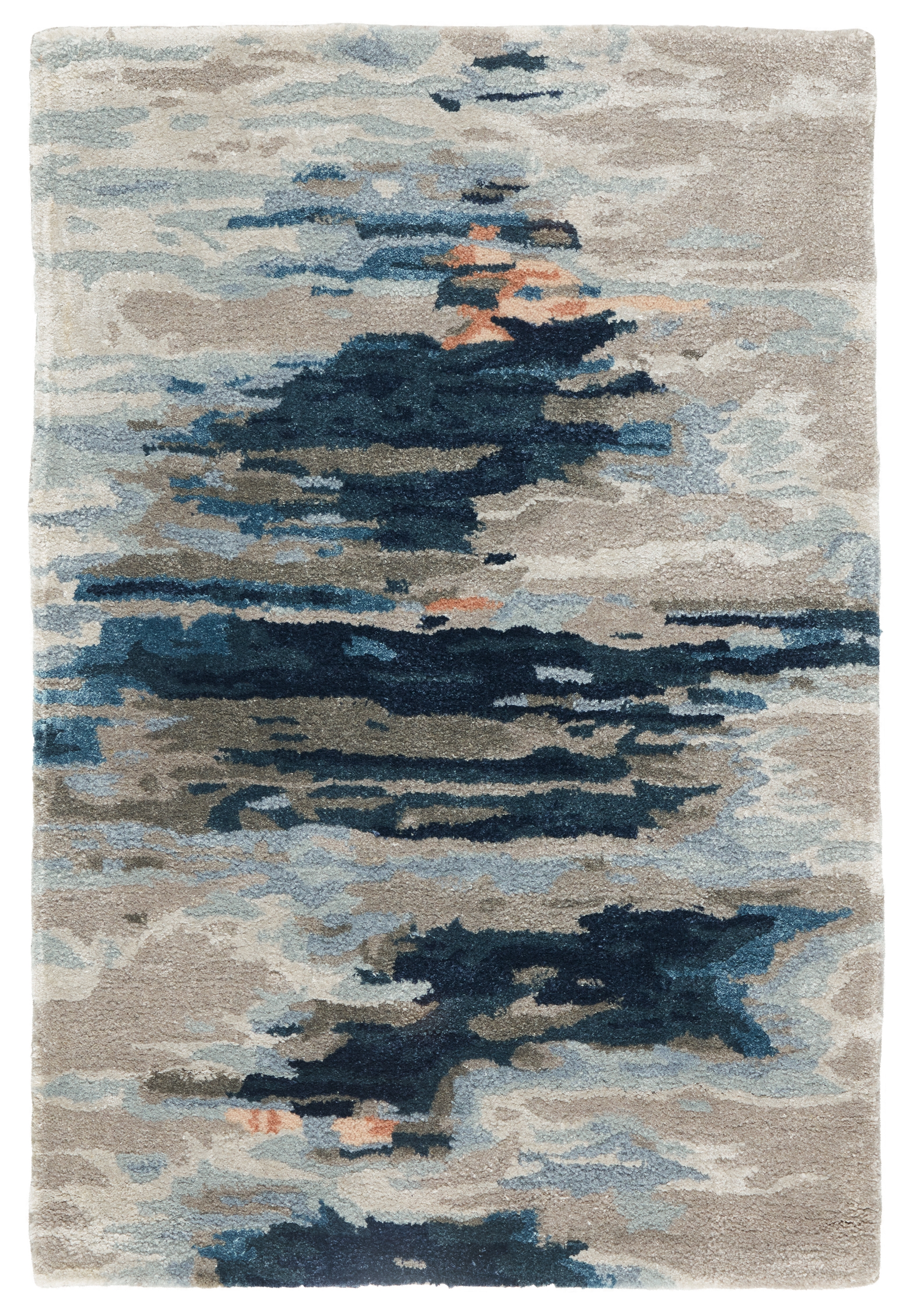Ryenn Handmade Abstract Blue/ Pink Area Rug (2'X3') - Image 0