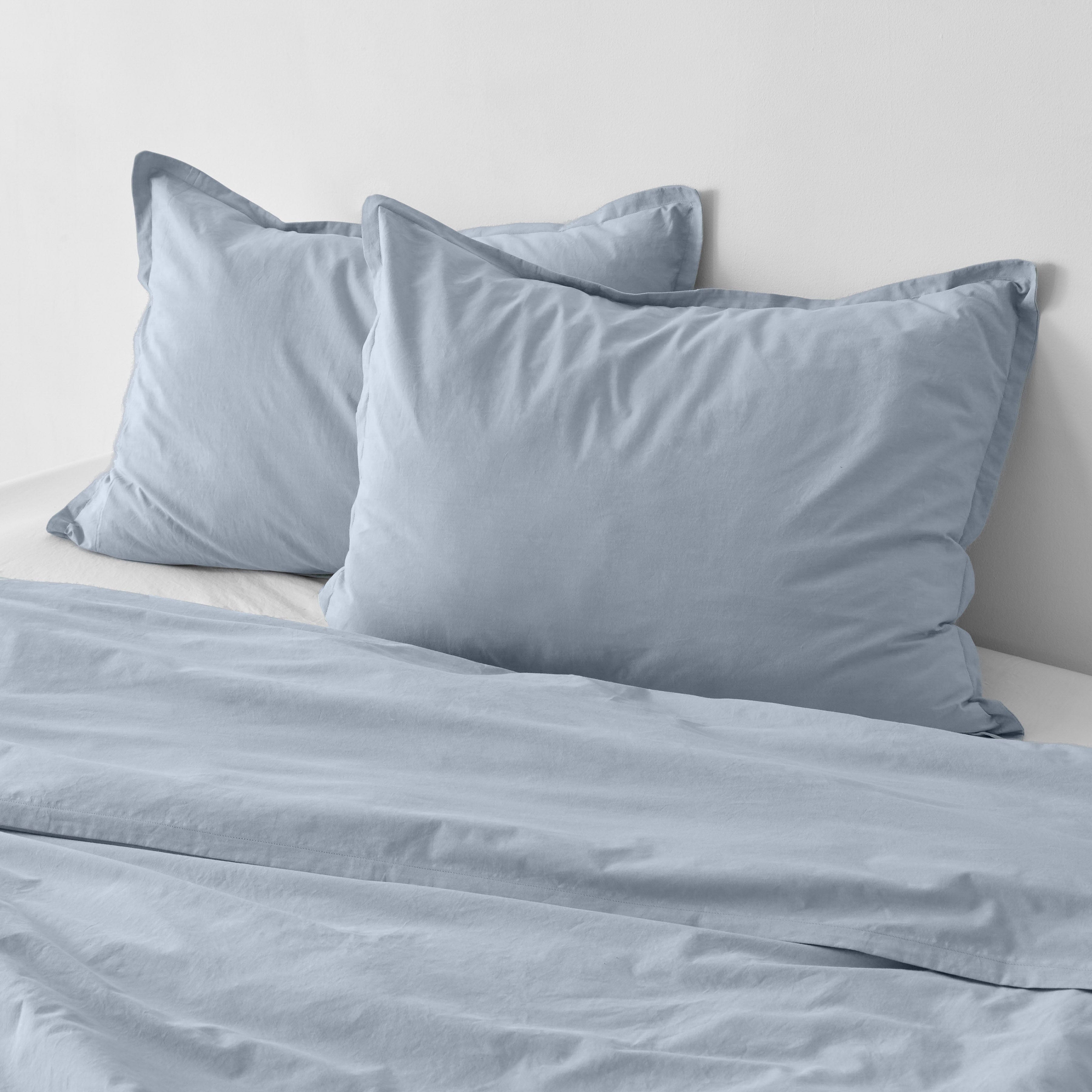 The Citizenry Stonewashed Organic Cotton Percale Duvet Cover | Full/Queen | Duvet Only | Ivory - Image 3