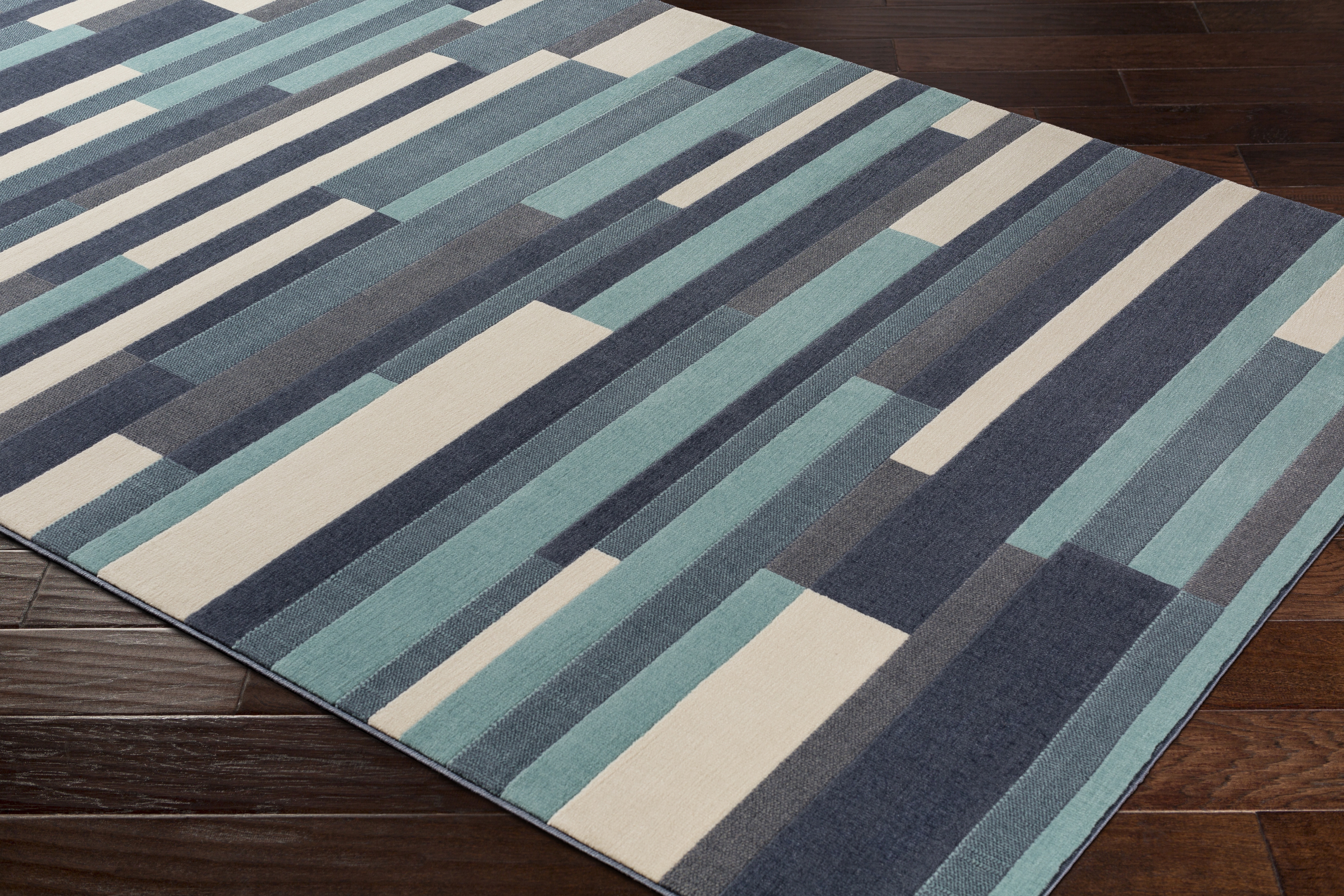 City Blue Indoor 2' x 2'11" Machine Woven Rug - Image 7