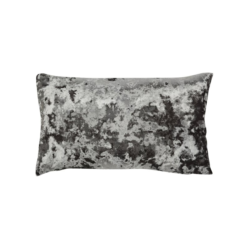 Aviva Stanoff Design Textile Library Crushed Lumbar Pillow Color: Silver - Image 0