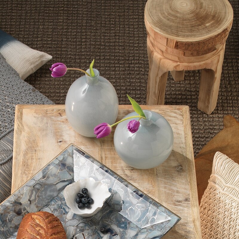 Minx Decorative Table Vases, Gray, Set of 2 - Image 3