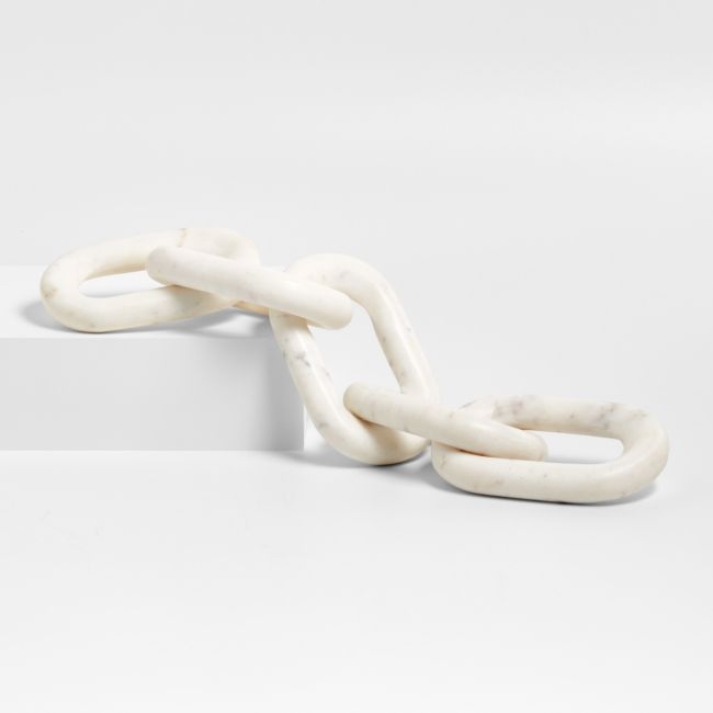 White Marble Links Decorative Chain - Image 0