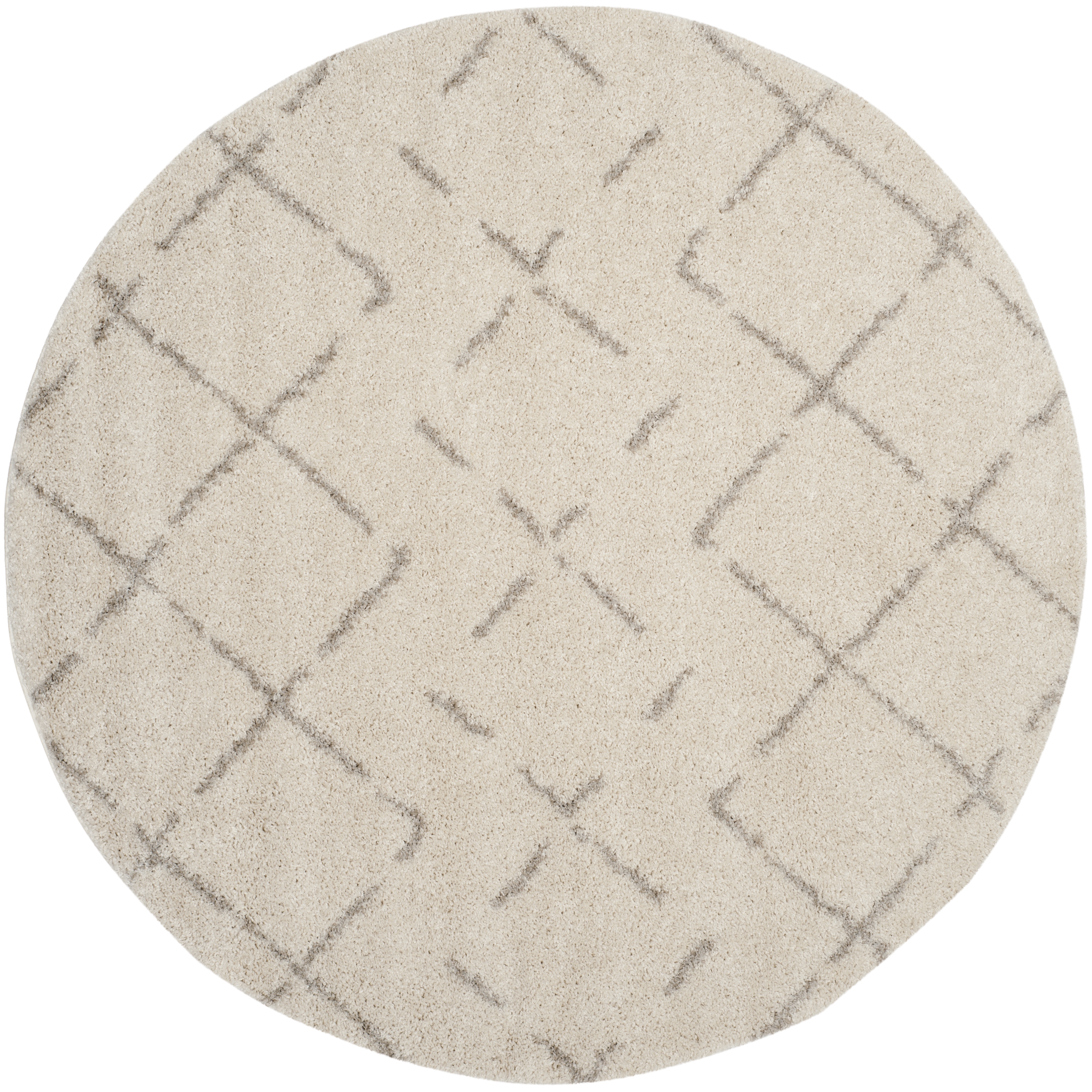 Arlo Home Woven Area Rug, ASG743A, Ivory/Beige,  6' 7" X 6' 7" Round - Image 0
