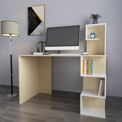 Inch Home Office Desk Writing Desk With Bookshelf - Image 0
