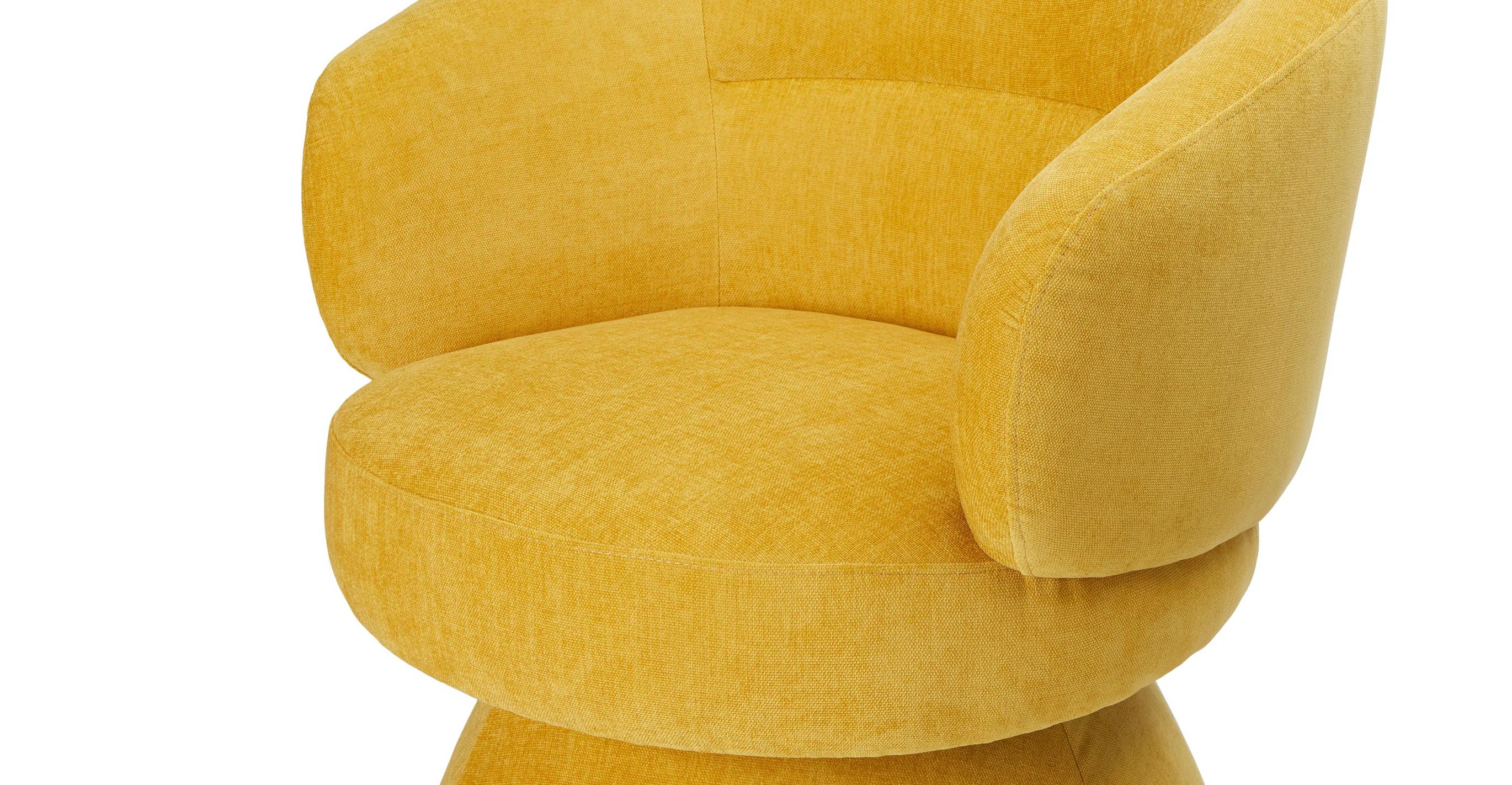 Makeva Marigold Yellow Swivel Chair - Image 5