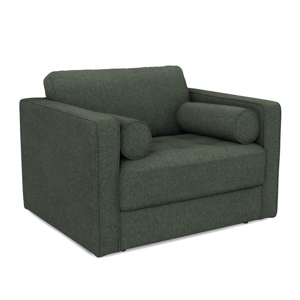 Sven 45.5" Tufted Sleeper Chair - Green Wool Bouclé - Image 0