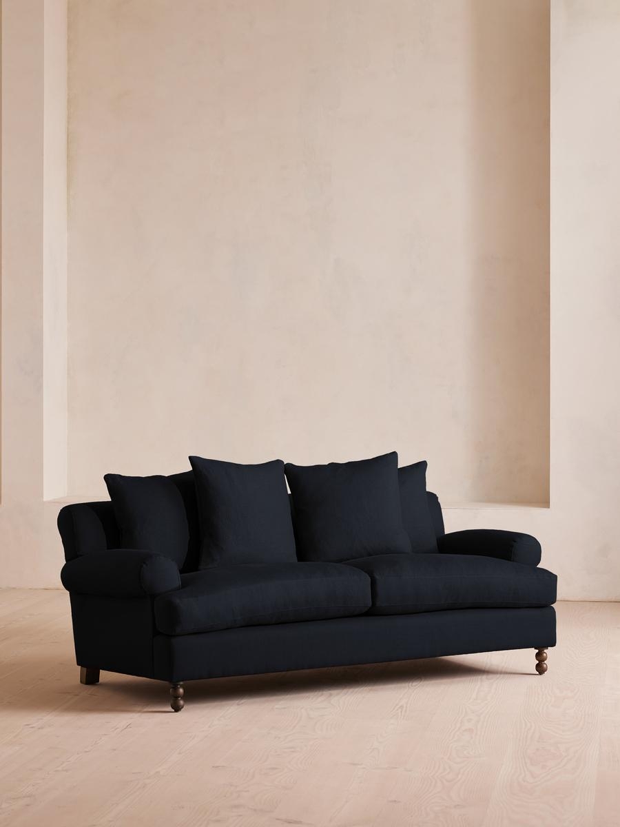Audrey Two Seater, Sofa, Linen, Indigo, US - Image 0