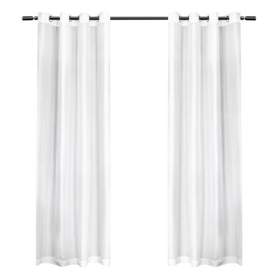 andish Solid Semi-Sheer Grommet Curtain Panels - Image 0