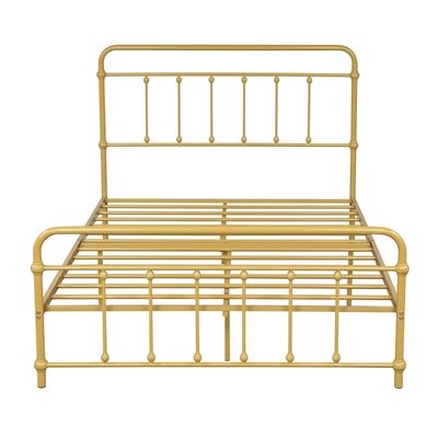 Full Size Metal Platform Bed With Headboard And Footboard, Iron Bed Frame For Bedroom - Image 0