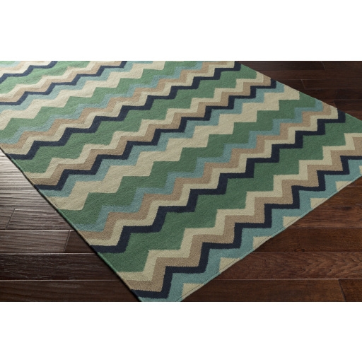 Frontier Green Indoor 8' x 11' Handmade Rug - Image 1