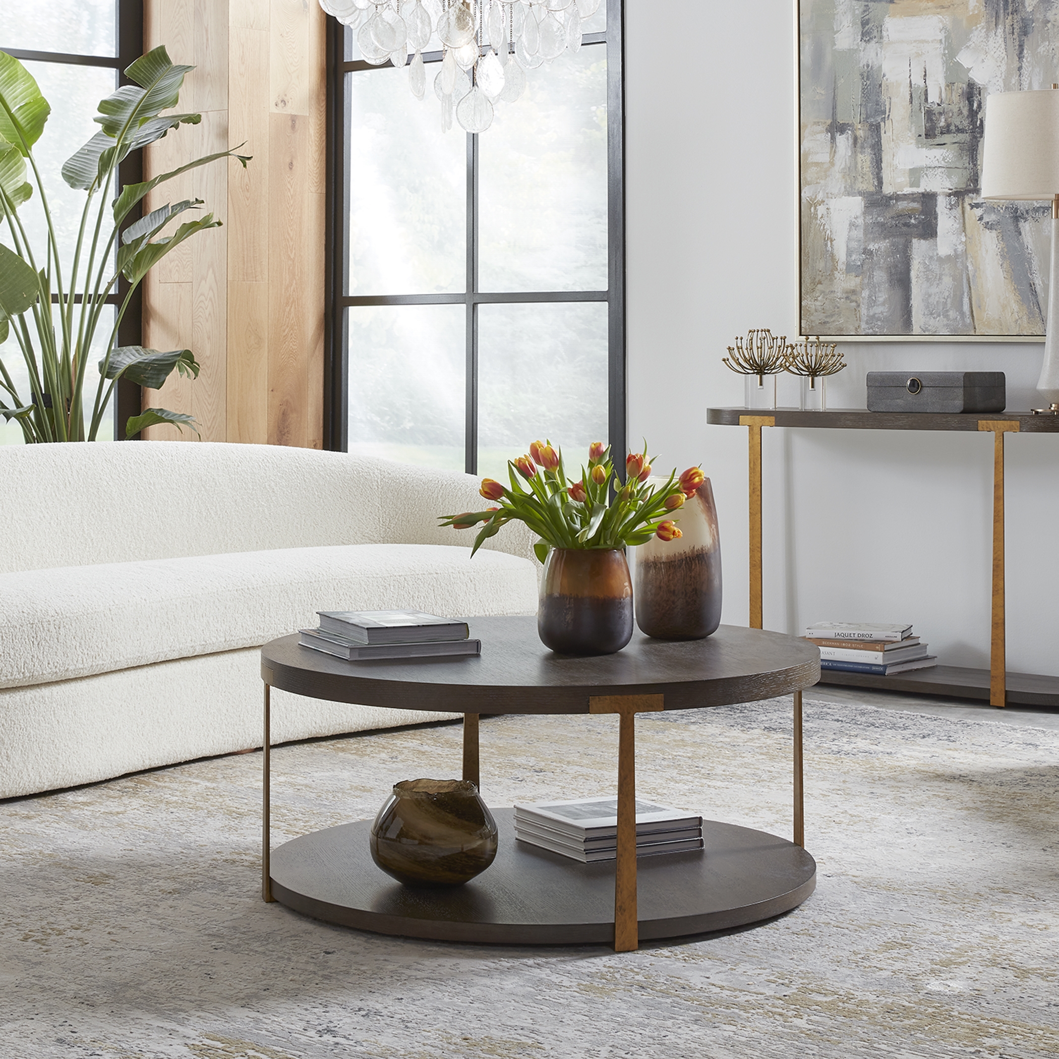 Palisade Round Wood Coffee Table - Image 1