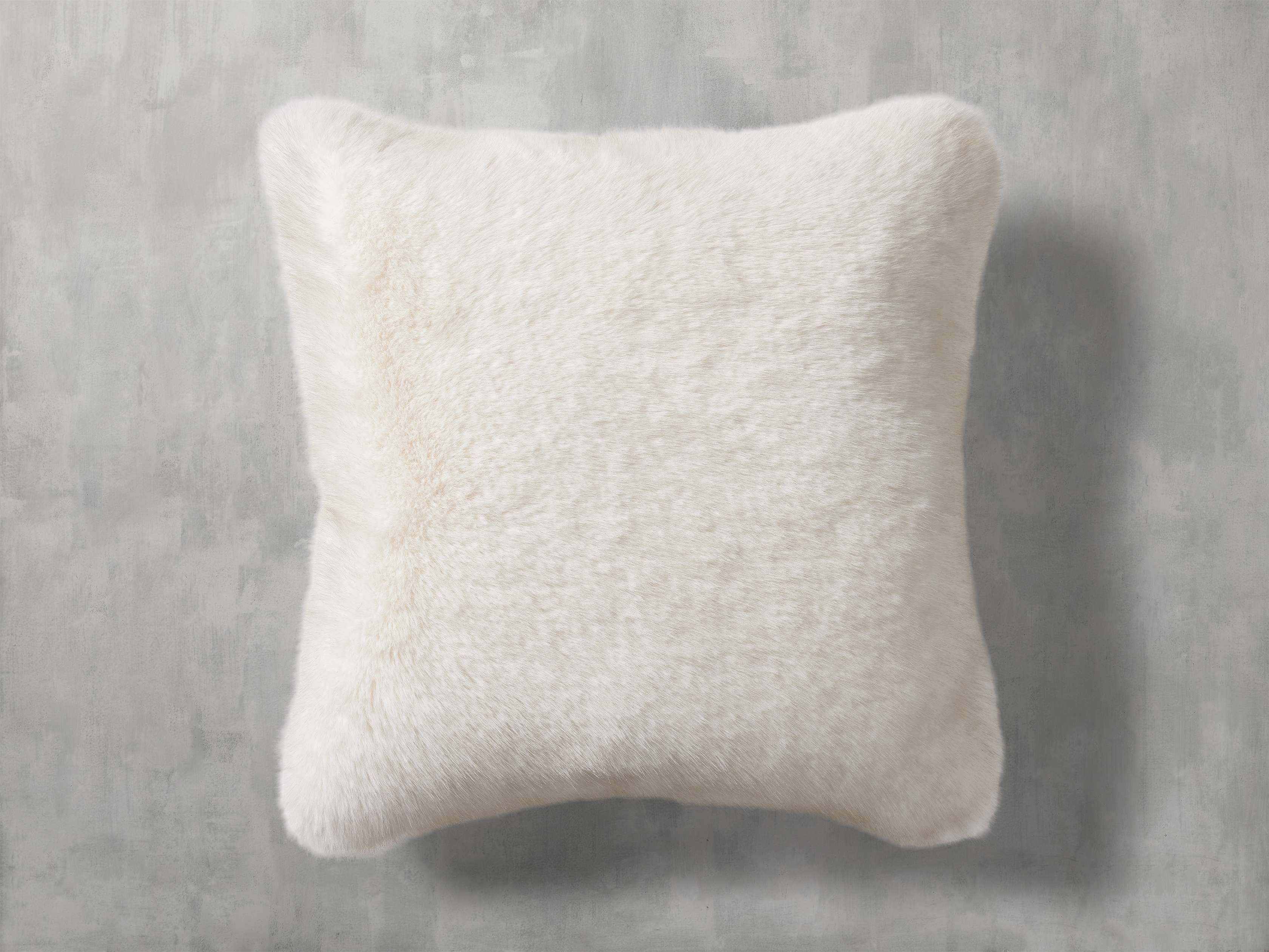 Fairbanks Pillow Cover Faux Fur in White  Ivory - Image 0