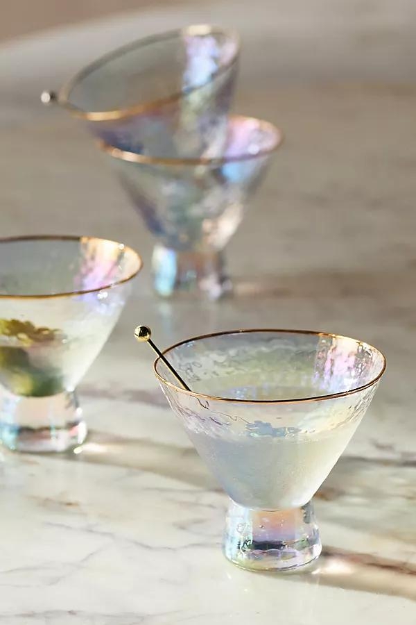 Zaza Lustered Stemless Martini Glasses, Set of 4 - Image 0