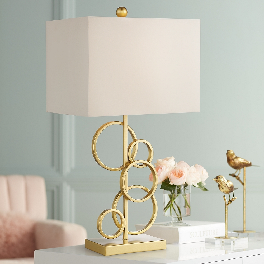 Saul Modern Gold Rings Table Lamp - Style # 93E85 - Image 0