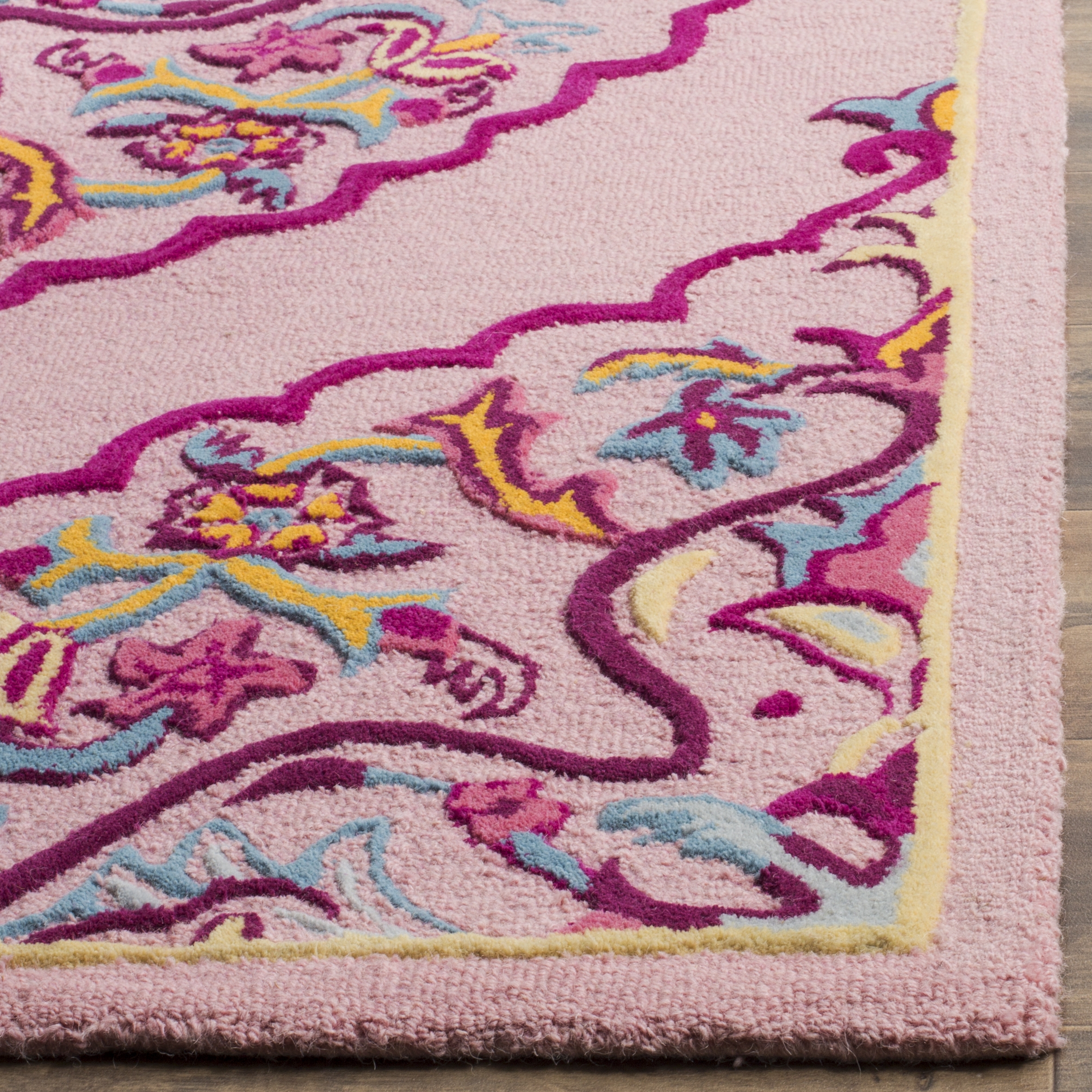 Arlo Home Hand Tufted Area Rug, BLG605A, Pink/Multi,  6' X 9' - Image 2